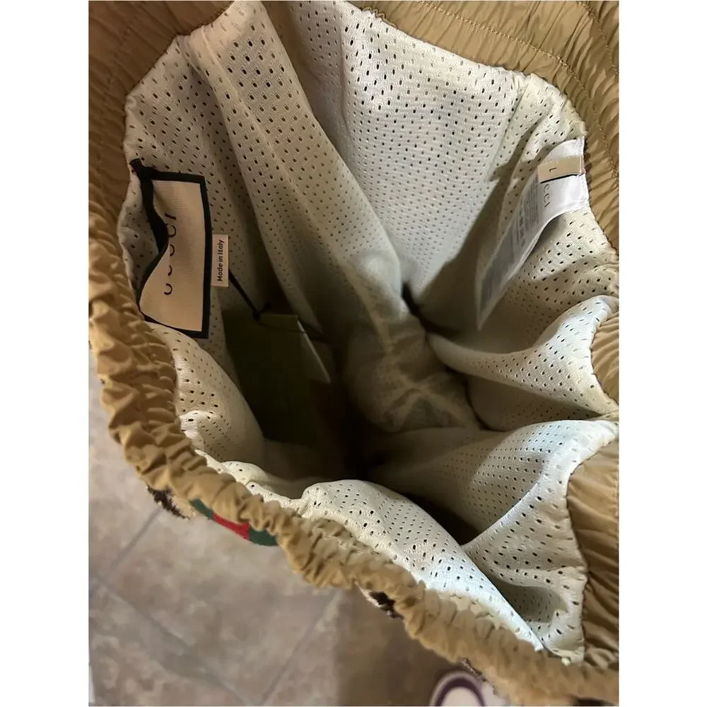 Men's Gucci GG jacquard wool blend fleece jogging pants size large made in Italy